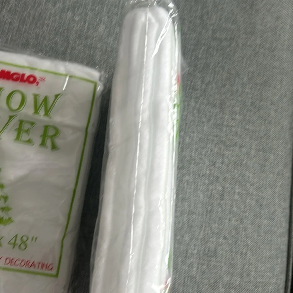 Set of two packages Amglo Snow Cover Tree Snow Skirt Mantel Decor  NEW